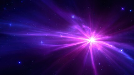 Obraz premium Radiant Purple Starburst in Deep Space: Cosmic Energy and Galactic Wonder, Ideal for Sci-Fi Backgrounds