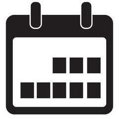 Calendar icon symbol, schedule date reminder planner event organizer design vector illustration isolated