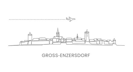 Obraz premium GrossEnzersdorf Skyline Austria Minimal.