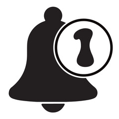 Black bell icon with keyhole symbol, secure notification alert, privacy lock and safety access control vector
