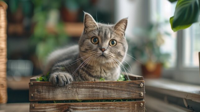 Kitten in cardboard box