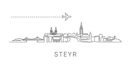 Fototapeta premium Steyr Austria skyline Travel concept.
