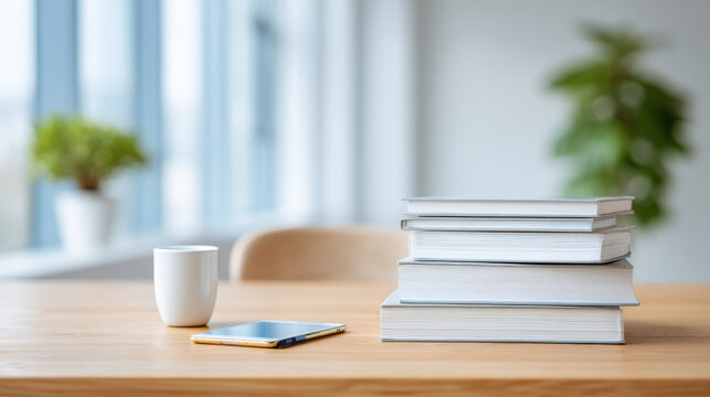 inspiring selfdevelopment book themed setting featuring blurred white text bars for ar paragraphs