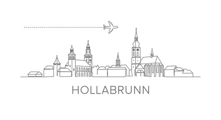 Fototapeta premium Hollabrunn Austria Skyline Vector.