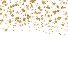 Gold foil confetti digital overlay white background