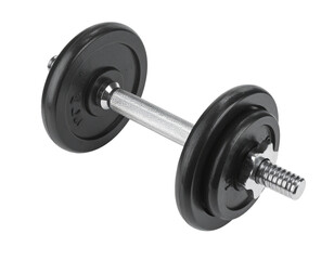 Naklejka premium Dumbbell with weights on a white background.