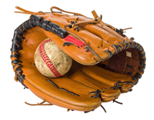 Baseball glove icon isolated on a white background.