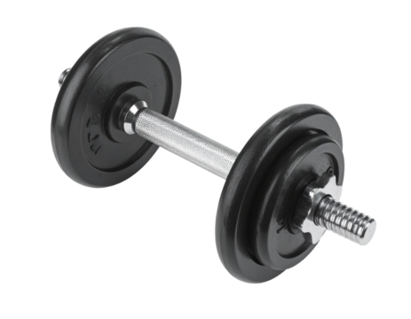 Dumbbell with weights on a white background. - Powered by Adobe