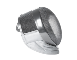 Fencing helmet icon isolated on a white background.