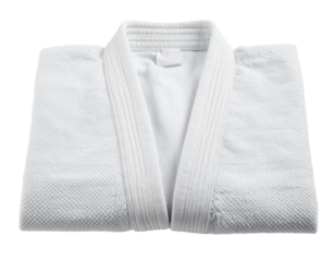 Judo gi uniform icon isolated on a white background.