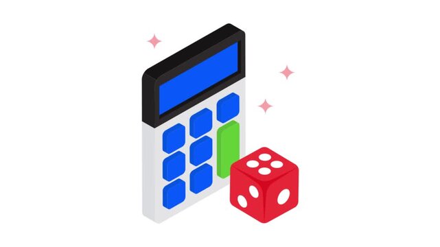 Casino Calculation isometric animation MP4 file