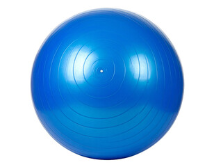 Blue exercise ball icon isolated on a white background.