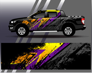 Car wrap design vector. Graphic abstract stripe racing background designs for vehicle, rally, race, adventure and car racing livery