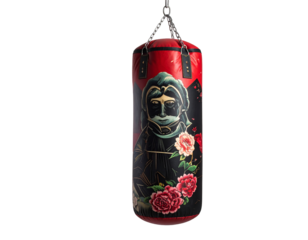 Red punching bag icon isolated on a white background.