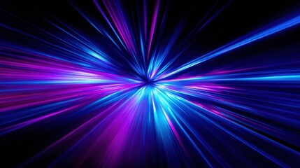 Dynamic Light Streaks in Blue and Purple, Abstract Energy Burst Background for Technology Concepts