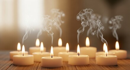 Experience soothing relaxation with burning candles for meditation or aromatherapy ambiance