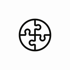 circular puzzle icon sign vector