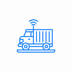 connected freight transport icon sign vector