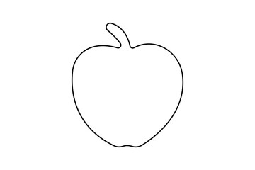 Apple fruit continuous one line artwork with minimalist simple outline vector illustration

