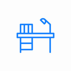 study desk furniture icon sign vector
