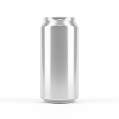  A 3D Render of a Blank and Isolated Silver Aluminum Can.