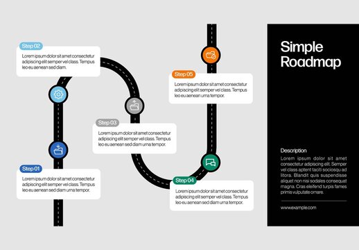 Roadmap Infographic Template with Bold Colors