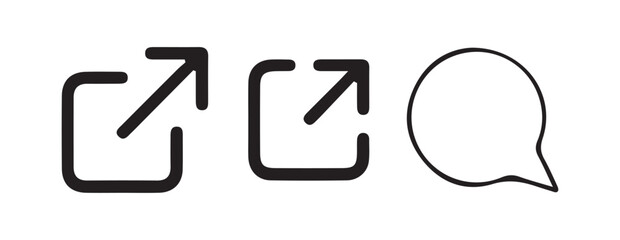 Vector Icons of Resize, Hyperlink, and Upload Actions