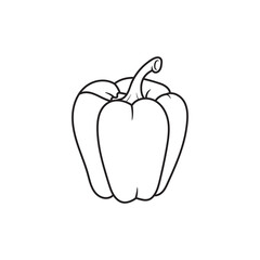 Bell pepper paprika outline illustration isolated template