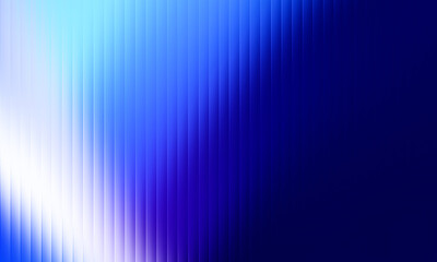 Abstract ribbed glass texture background with a vibrant blue gradient. Futuristic wallpaper with vertical stripes. Translucent frosted glass surface