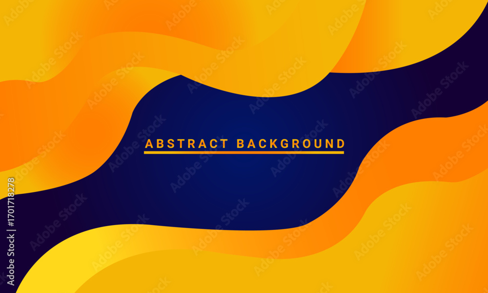Poster orange gradient abstract waves background with text overlay yellow