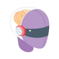 Trendy isometric style icon of machine learning