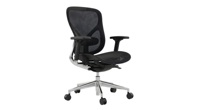 Black Ergonomic Office Chair with Mesh Backrest and Adjustable Features for Modern Workspace