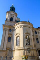 Church of Saint Nicholas Czechoslovak Hussite Church in the Old Town square in Prague, Czech Republic