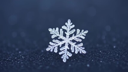 Rotating snowflake close-up winter background - Powered by Adobe