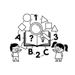 Children learning about numbers letters shapes and ideas