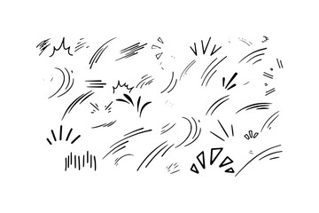 Hand-Drawn Black and White Speed Lines and Motion Effects