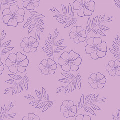Elegant seamless floral pattern with fall flowers. Repeatable botanical background. Flat vector illustration.