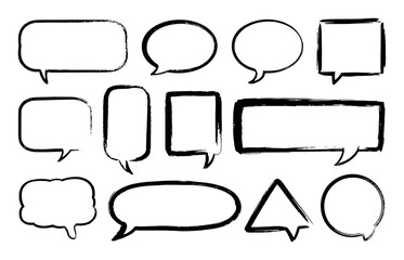 Obraz premium Collection of Hand-Drawn Speech Bubbles in Various Shapes and Sizes