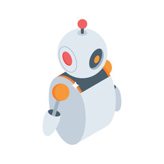 Modern isometric style icon of efficient digital assistant