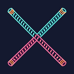 Dynamic neon glow sticks crossed for vibrant party energy and celebration