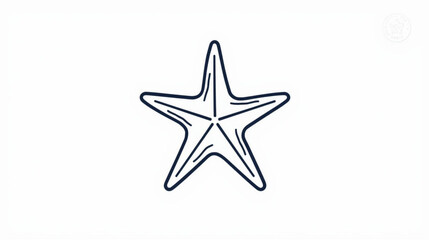 Simple Outline of a Starfish A Minimalist Black and White Illustration on White
