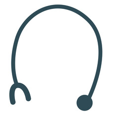 Blue stethoscope with earpieces, medical tool illustration ideal for healthcare or doctor-themed designs.

