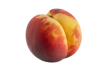 Closeup of a ripe peach isolated on transparent background, showcasing its vibrant colors and velvety texture, perfect for summer recipes