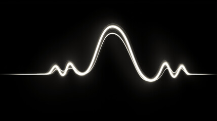 minimalist white line art of a classic reggae 'one drop' drum and bass waveform