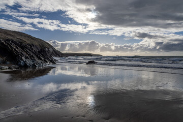 Whitesands beach on the Pembrokeshire coast, on a sunny day