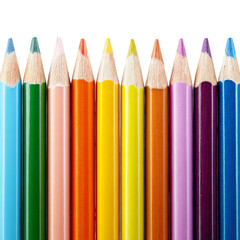 Row of colorful pencils