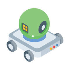 Handy isometric style icon of mounted cam robot