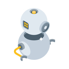 Easy to use isometric style icon of future robot tech