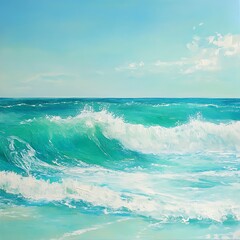 Fototapeta premium Scenic sunrise reflecting on wet sandy shore of calm beach high resolution picture