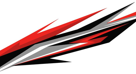 Modern abstract racing stripe graphic with aggressive sharp lines. Sporty vector design for a vehicle wrap, car decal, or boat livery